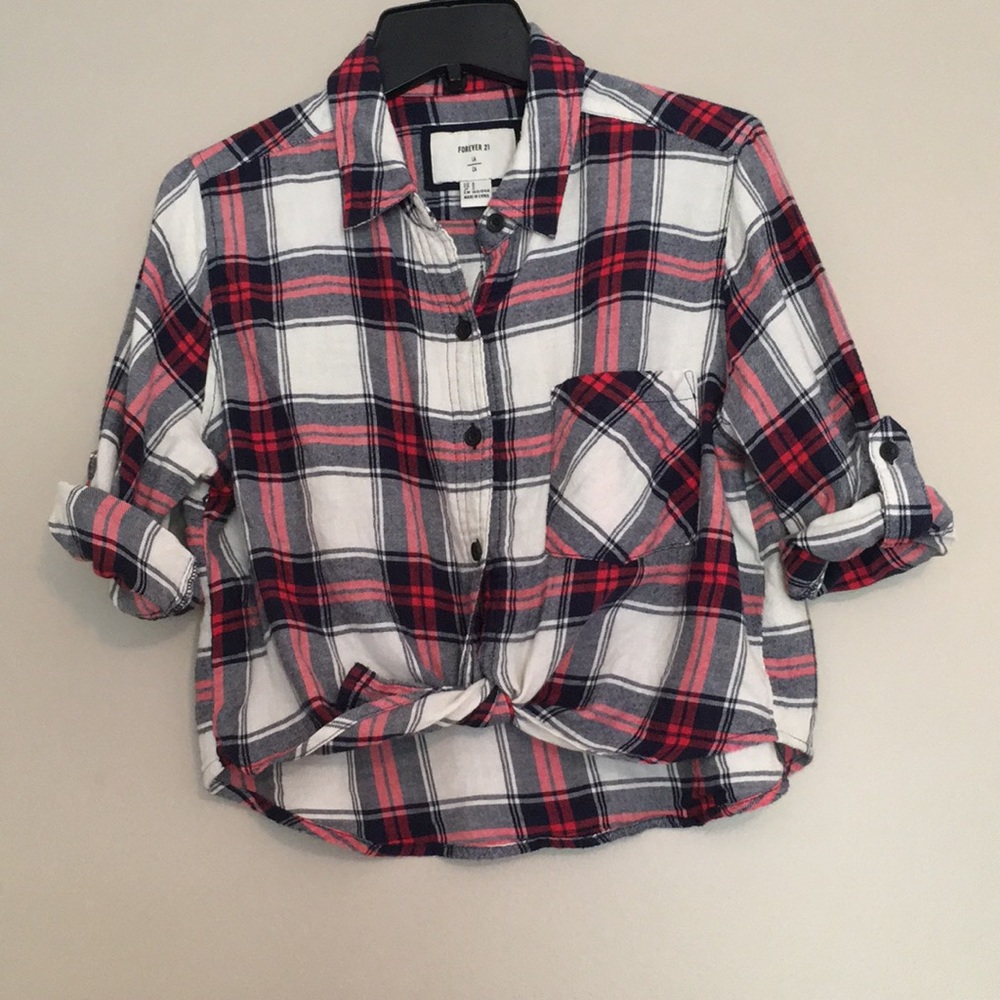 Forever 21 flannel crop top